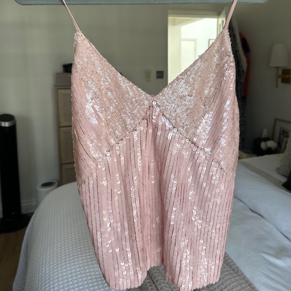 Pinko Pink Sequin Cami Top - Picture 1 of 3